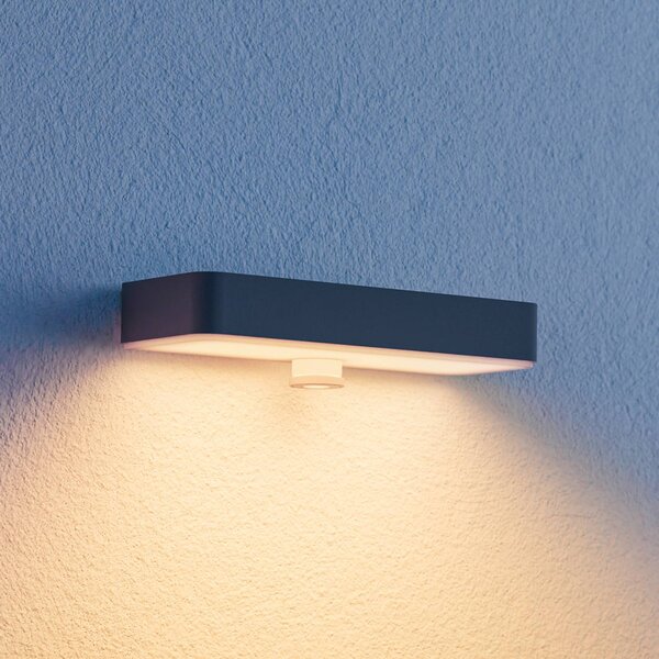 STEINEL LED solární nástěnné světlo XSolar SOL-O S, antracitový senzor, stmívatelný, Černá, Hliník, Moderní