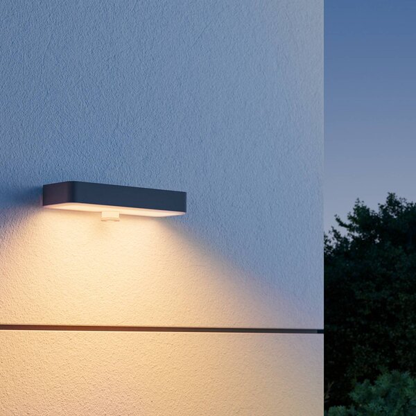 STEINEL LED solární nástěnné světlo XSolar SOL-O S, antracitový senzor, stmívatelný, Černá, Hliník, Moderní