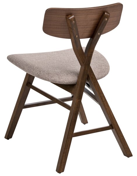 Sada 2 jídelních židlí LELAND Dřevo Hnědá/Taupe