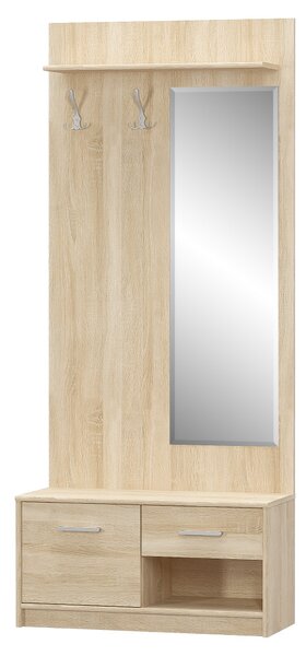 Věšákový panel Thornham (dub sonoma) (se zrcadlem)