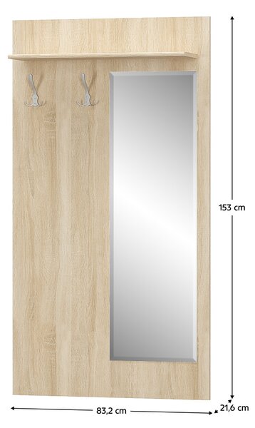 Věšákový panel Thornham (dub sonoma) (se zrcadlem)