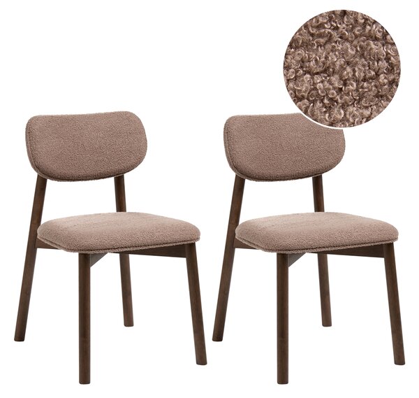 Sada 2 jídelních židlí MILLS Buklé Hnědá/Taupe