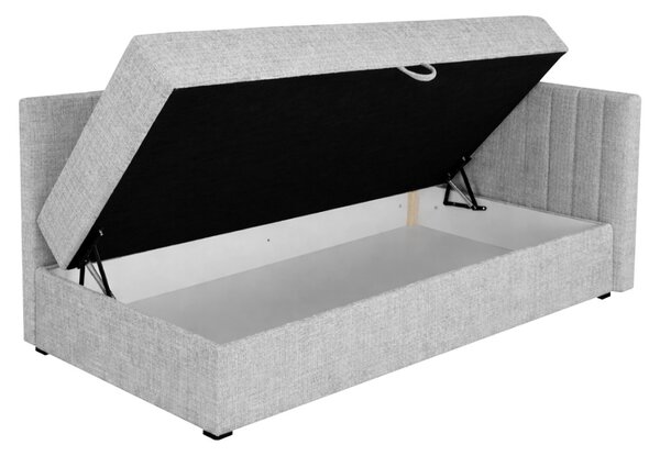 Jednolůžková postel (válenda) 90 cm Lavarse 1 (světle šedá) (s matrací) (s úl. prostorem)