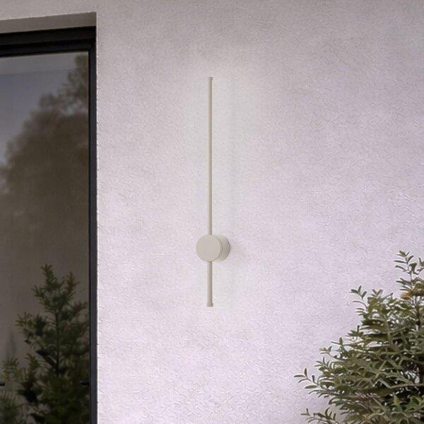 Nowodvorski Lighting LED nástěnné světlo Orla S, pískové, hliník, výška 65 cm, Krémová / jantar, Hliník