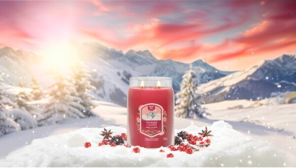 Yankee Candle - Vonná svíčka SANTA ON SKIS velká 567g 60-90 hod
