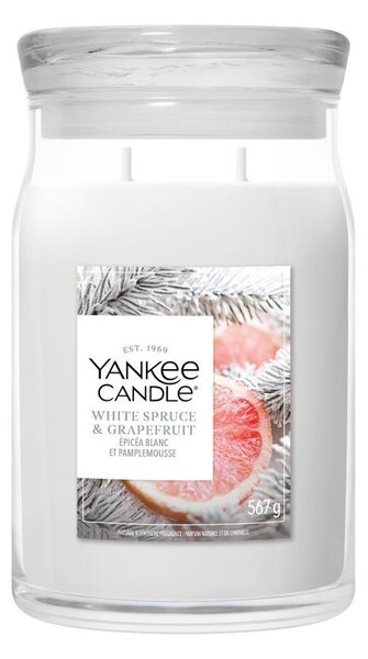 Yankee Candle - Vonná svíčka WHITE SPRUCE & GRAPEFRUIT velká 567g 60-90 hod