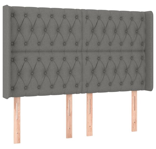 Box spring postel s matrací a LED tmavě šedá 160x200 cm textil 3138566