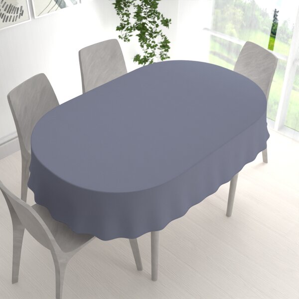 Biante Oválný bavlněný saténový ubrus ST-003 Modrošedý 100x140 cm