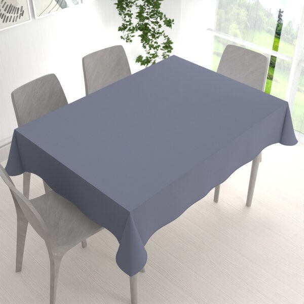 Biante Velký obdélníkový bavlněný saténový ubrus ST-003 Modrošedý 220x260 cm