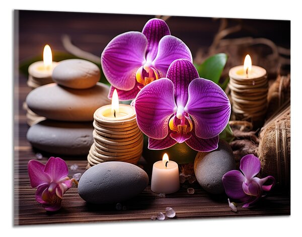 Obraz na plátně Zen kameny a orchideje