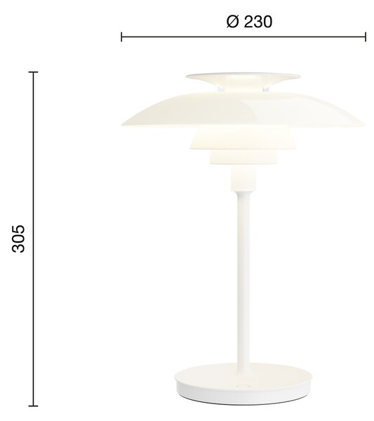 LOUIS POULSEN Přenosná lampa PH 80, Opal white / White