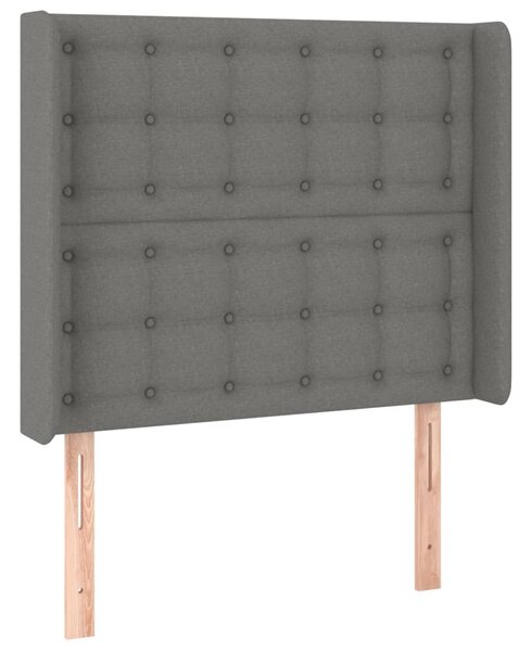 Box spring postel s matrací a LED tmavě šedá 80 x 200 cm textil 3138590