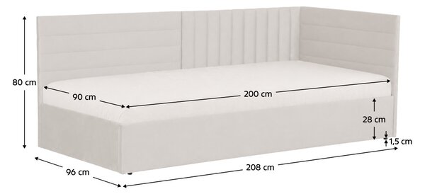 Jednolůžková postel 90 cm Motriz 1 (krémová) (s roštem)
