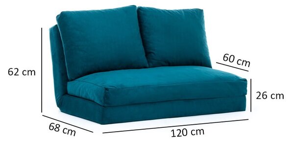 Rozkládací pohovka v petrolejové barvě 120 cm Taida – Balcab Home
