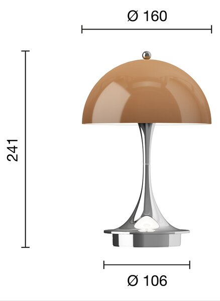 LOUIS POULSEN Přenosná lampa Panthella 160, Original Opal brown