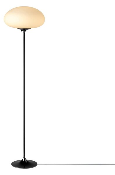 GUBI Gubi Stojací lampa Stemlite, černá-chrom, výška 150 cm, stmívatelné, stmívatelný, Chrom / stříbro, Obývací pokoj / jídelna, kov, Design