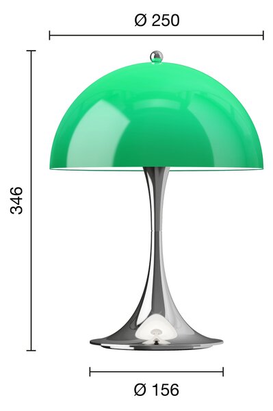 LOUIS POULSEN Přenosná lampa Panthella 250, Original Opal green