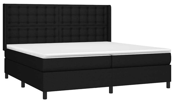 Box spring postel s matrací a LED černá 200x200 cm textil 3138663