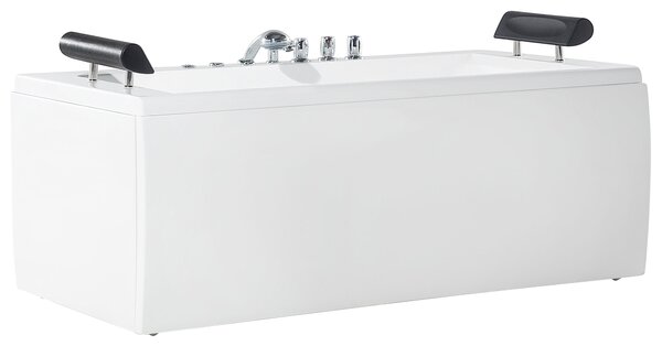 Rohová vířivá vana s LED osvětlením MONTEGO 172 x 83 cm Bílá