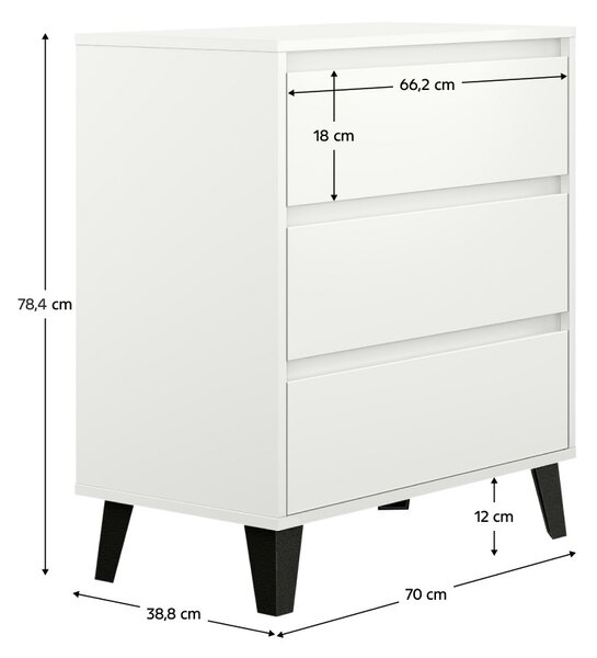 Komoda Brisas New 3S70 (bílá)