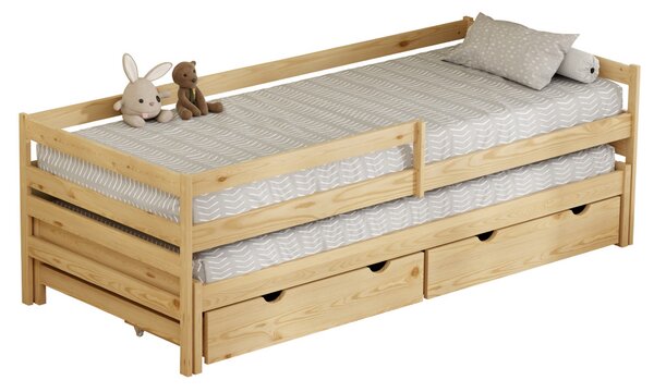 Dětská postel 90 x 200 cm s přistýlkou Esperabamos 1 (přírodní) (s rošty) (s úl. prostorem)