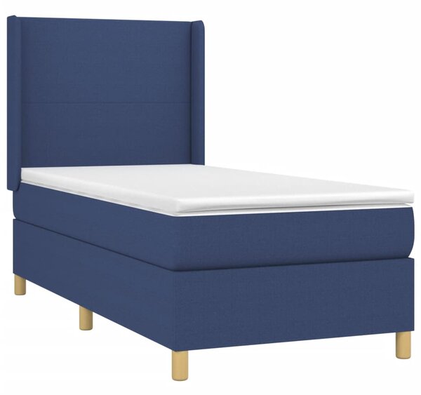 Box spring postel s matrací a LED modrá 80 x 200 cm textil 3138675