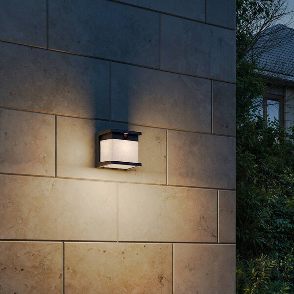 Philips Solární nástěnné svítidlo LED Diara, černé, se senzorem, IP44, Černá, Plast