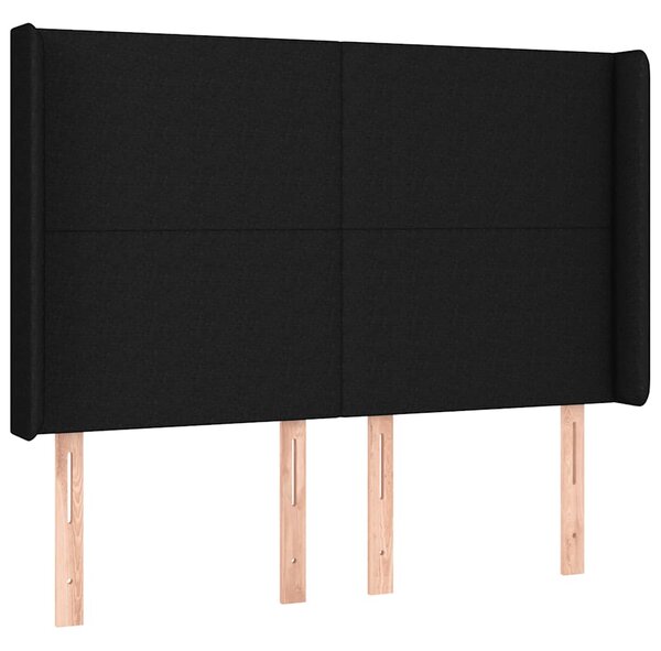 Box spring postel s matrací a LED černá 140x200 cm textil 3138719