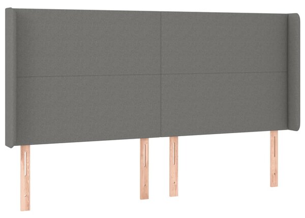 Box spring postel s matrací a LED tmavě šedá 200x200 cm textil 3138742