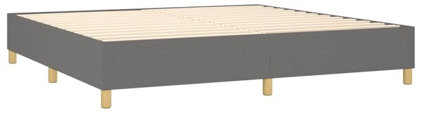 Box spring postel s matrací a LED tmavě šedá 200x200 cm textil 3138742