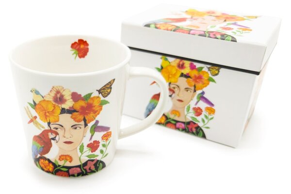 Porcelánový hrnek PPD La Dolorosa, bílý, tropičtí ptáci, květiny, pestrý, 400 ml