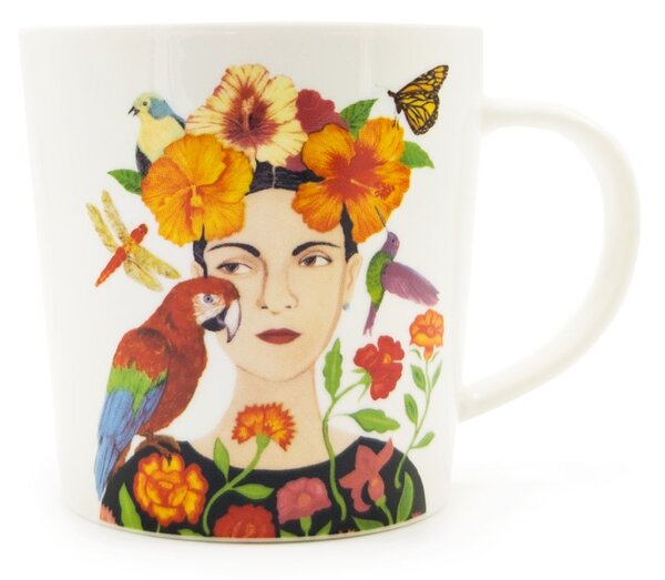 Porcelánový hrnek PPD La Dolorosa, bílý, tropičtí ptáci, květiny, pestrý, 400 ml
