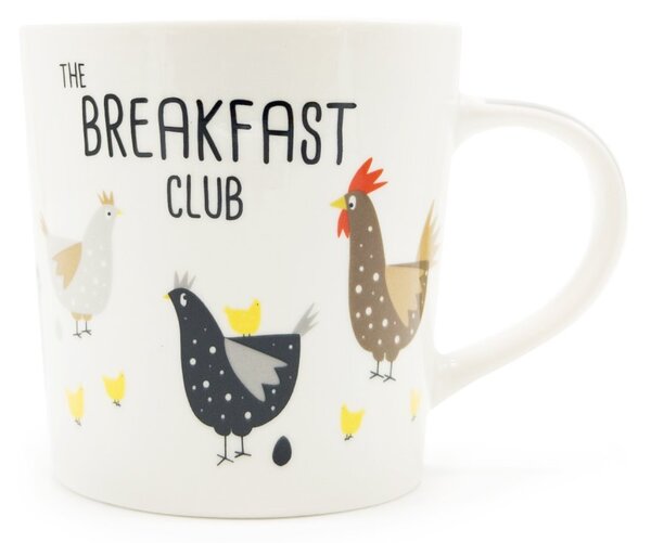 Porcelánový hrnek PPD Breakfast Club, bílý, slepičky, kuřátka, venkovský styl, 400 ml