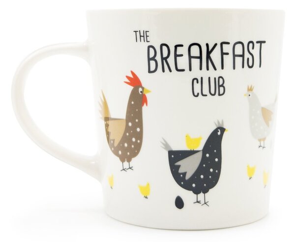 Porcelánový hrnek PPD Breakfast Club, bílý, slepičky, kuřátka, venkovský styl, 400 ml