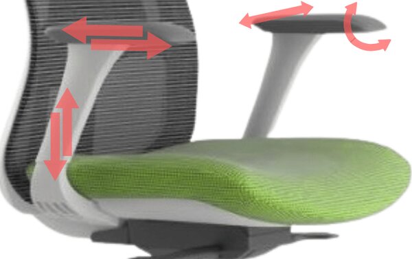 Ergonomická kancelářská židle MERCURY WISDOM ZELENÁ – síťovaná