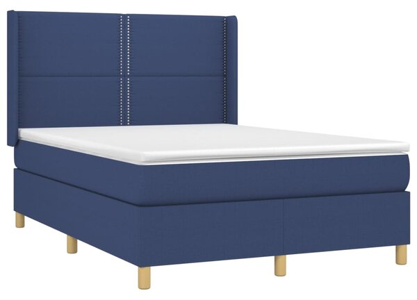 Box spring postel s matrací a LED modrá 140x190 cm textil 3138795
