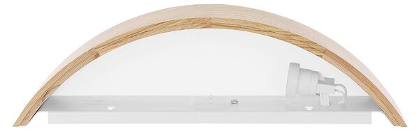 TEMAR LIGHTING Nástěnné světlo Cleo D1DR410, dubové dřevo, délka 41 cm, E27, stmívatelný, Světlé dřevo, Obývací pokoj / jídelna, Dřevo, Moderní