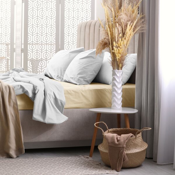 FROTÉ PROSTĚRADLO PREMIUM 90X200 CM SVĚTLEBÉŽOVÉ