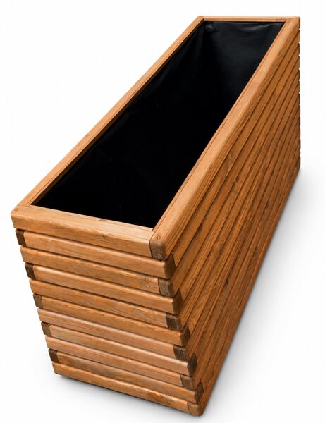 Dřevěný zahradní květináč AKSAMIT teak 1180x400x600 (Krásné zpracování)