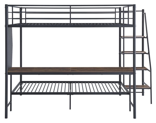 Patrová postel 90 cm Nacion 1 (černá) (s rošty)