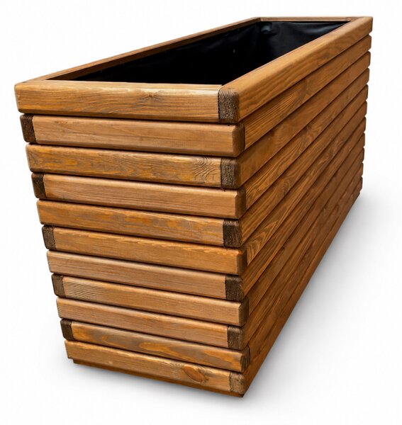 Dřevěný zahradní květináč AKSAMIT teak 1180x400x600 (Krásné zpracování)