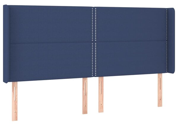 Box spring postel s matrací a LED modrá 200x200 cm textil 3138827