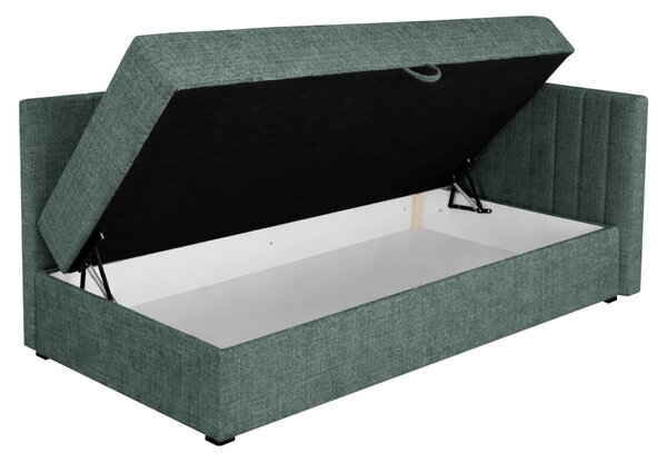Jednolůžková postel (válenda) 90 cm Lavarse 1 (zelená) (s matrací) (s úl. prostorem)