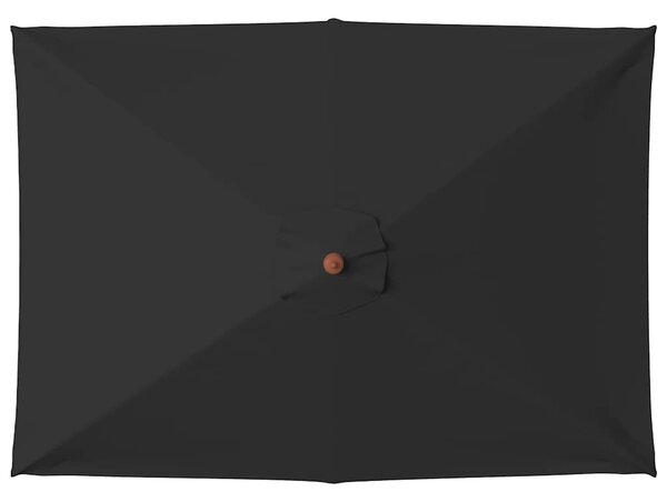 Zahradní slunečník s dřevěnou tyčí černý 150 x 200 cm 313884