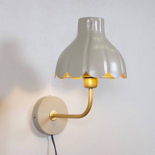 PR Home Nástěnné světlo Wells, béžové/zlaté, 21 cm, kov, Krémová / jantar, Obývací pokoj / jídelna, kov