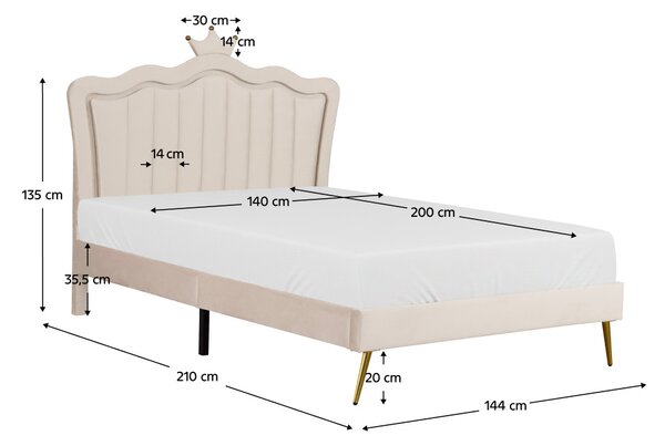 Manželská postel 140 cm Reinsercion 1 (béžová) (s roštem)