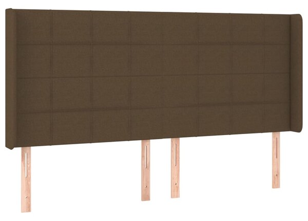 Box spring postel s matrací a LED tmavě hnědá 200x200 cm textil 3138904