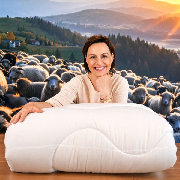 Zesílená dvoulůžková vlněná podložka Besky Grunt na matraci 180×200 nebo 160×200 nebo 140×200 cm Rozměr a výplň: 140×200 cm; 3,2 kg vlny