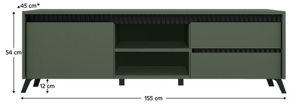 TV skříňka Lonchas 1 (kouřová zelená + černá)