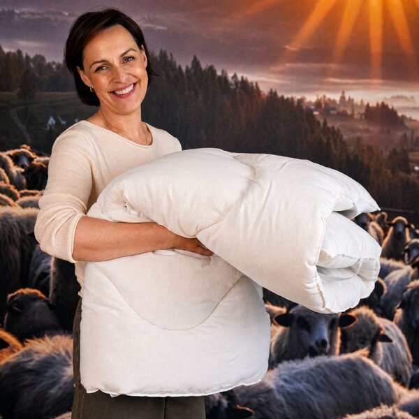 Zesílená vlněná podložka Besky Grunt na matraci 90×200 cm